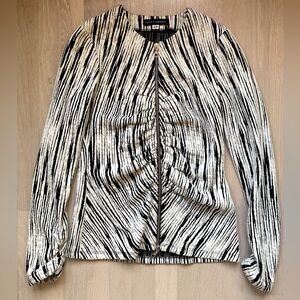 Franco Mirabelli Black and White Zebra Ruched Jacket